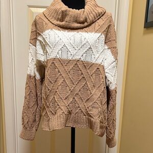 Francesca's Collections Cowl Neck Sweater - Beige abs Cream NWOT